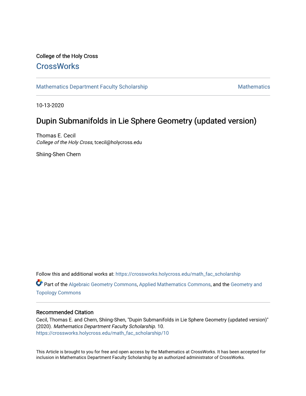 Dupin Submanifolds in Lie Sphere Geometry (Updated Version)