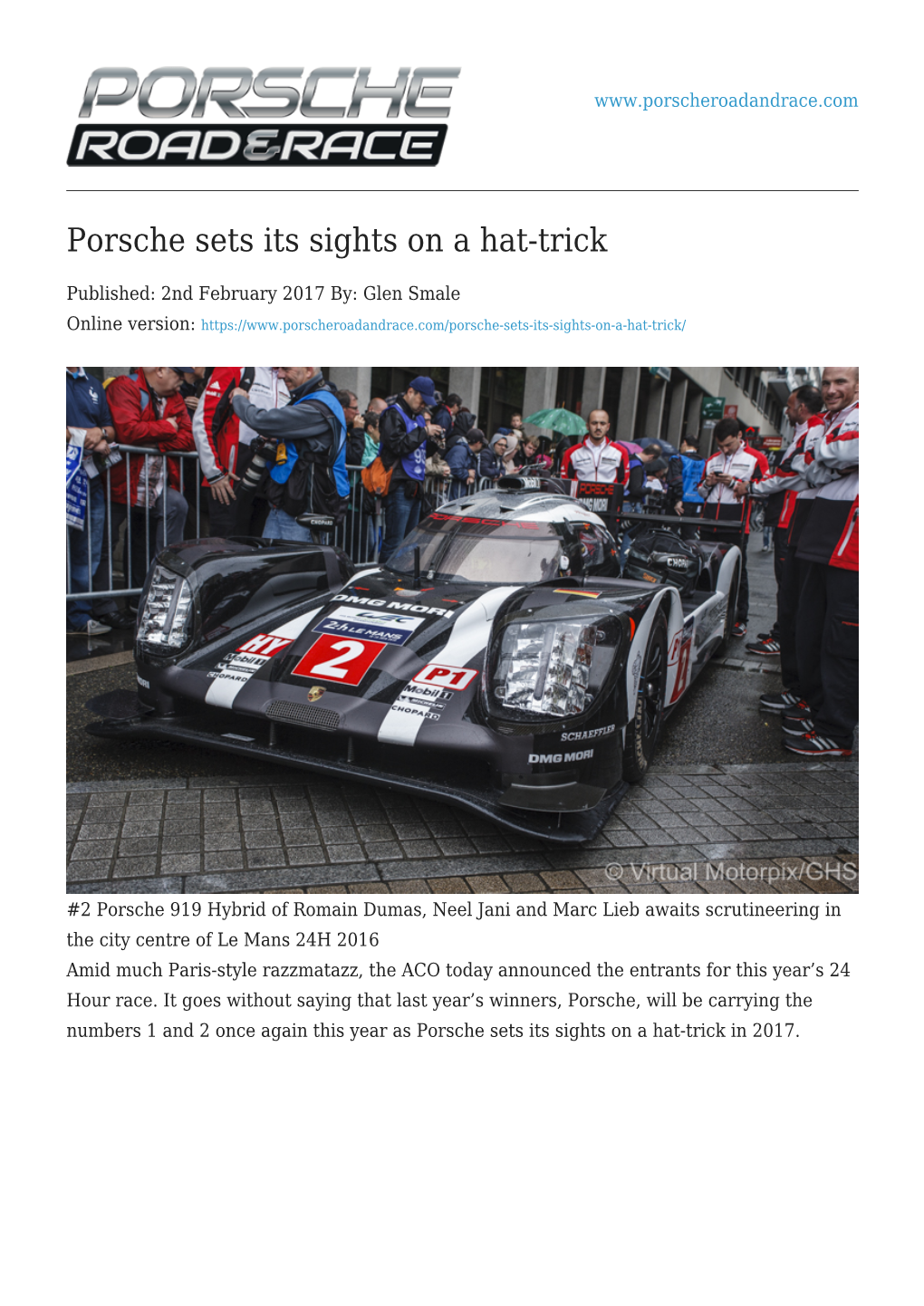 Porsche Sets Its Sights on a Hat-Trick