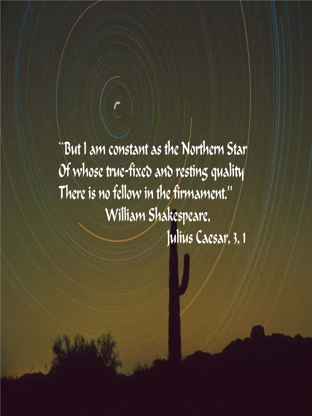 ``But I Am Constant As the Northern Star of Whose True-Fixed and Resting