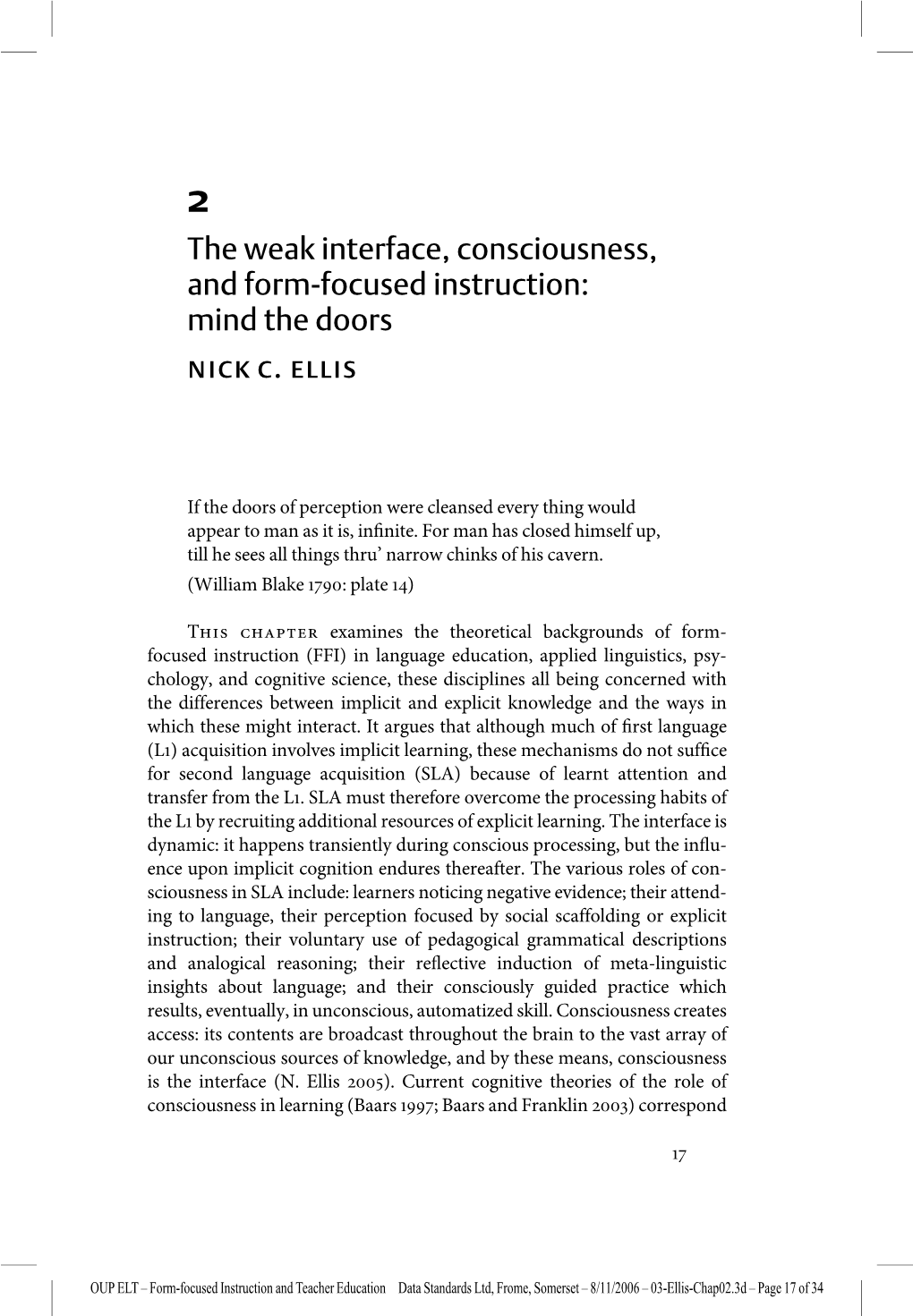 The Weak-Interface, Consciousness, And