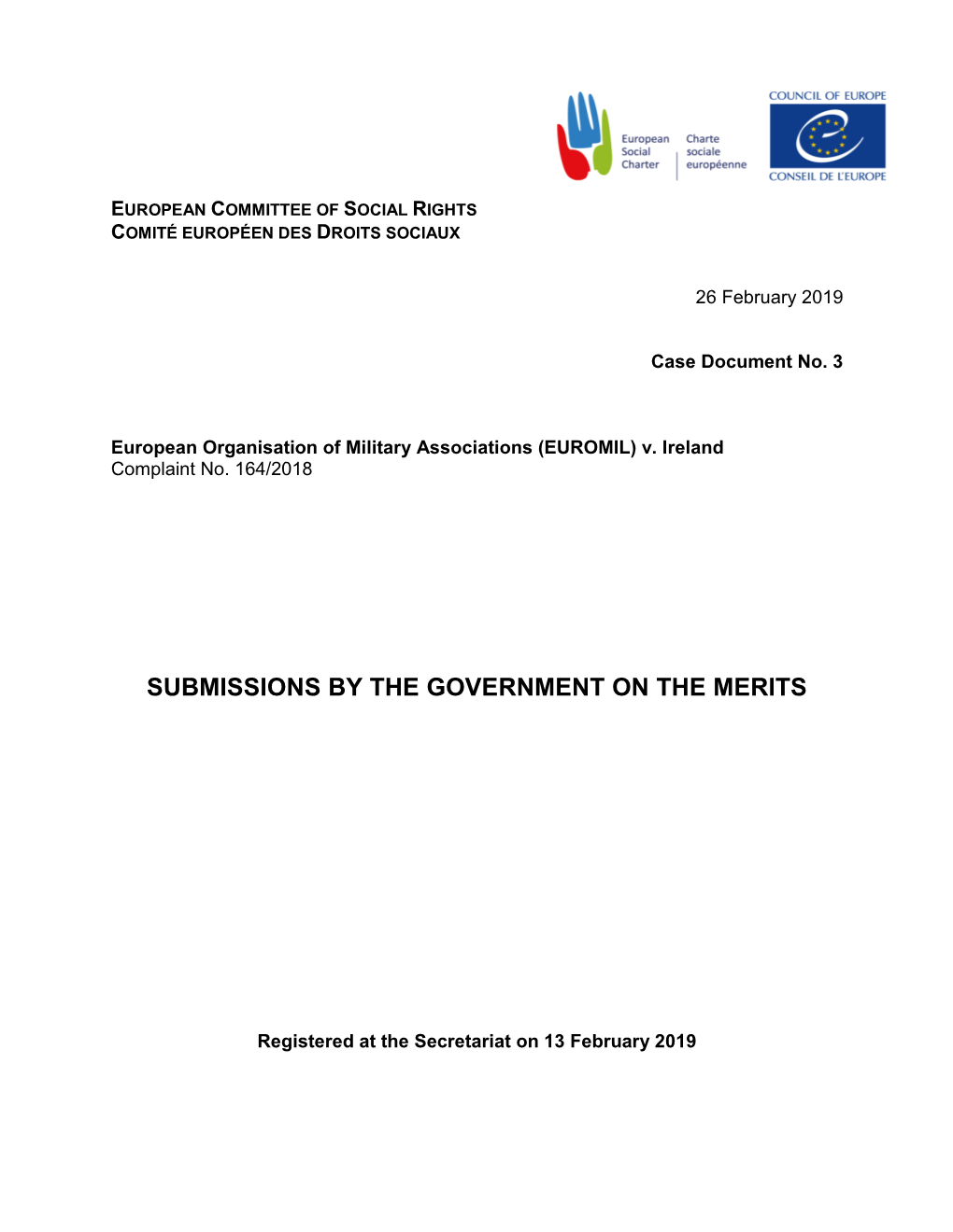 Submissions by the Government on the Merits