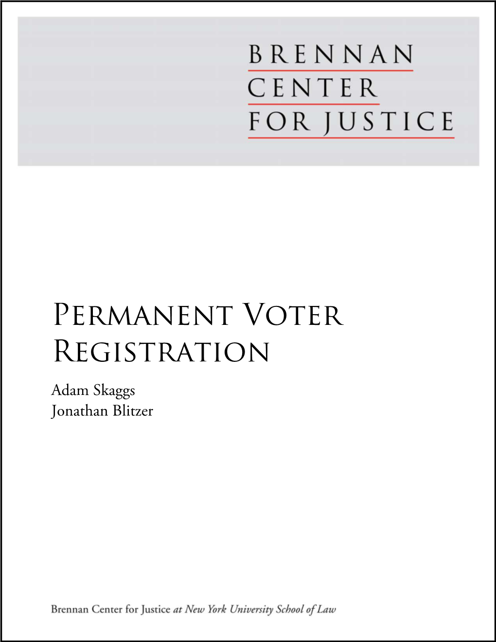 Permanent Voter Registration