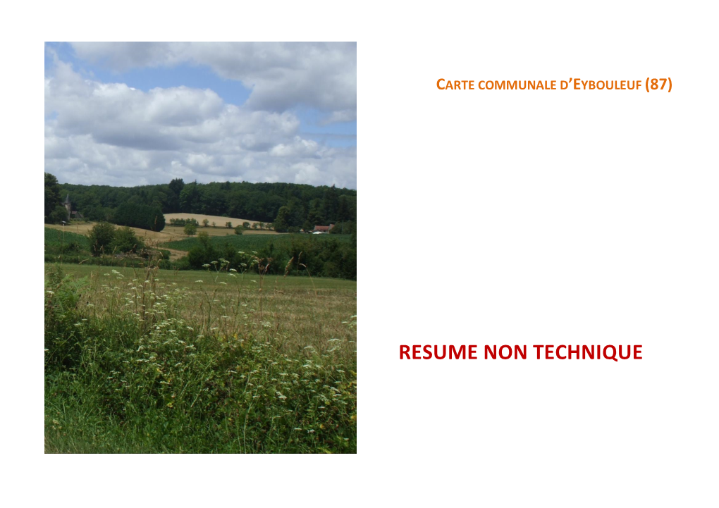 Resume Non Technique Commune D’Eybouleuf R Esume Non Techni Que