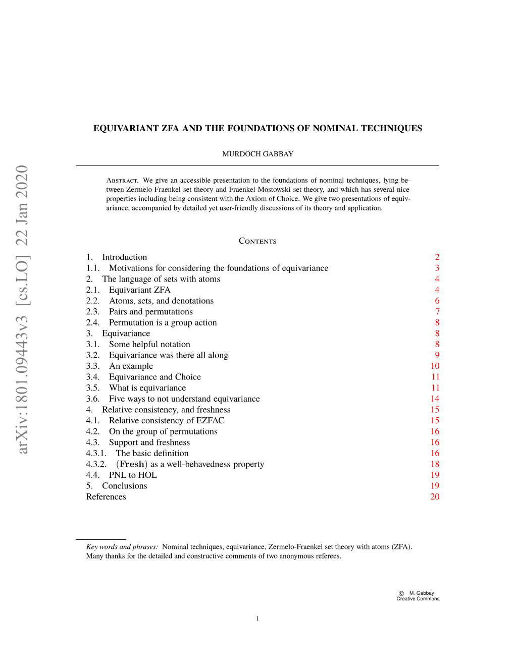 Equivariant ZFA and the Foundations of Nominal Techniques