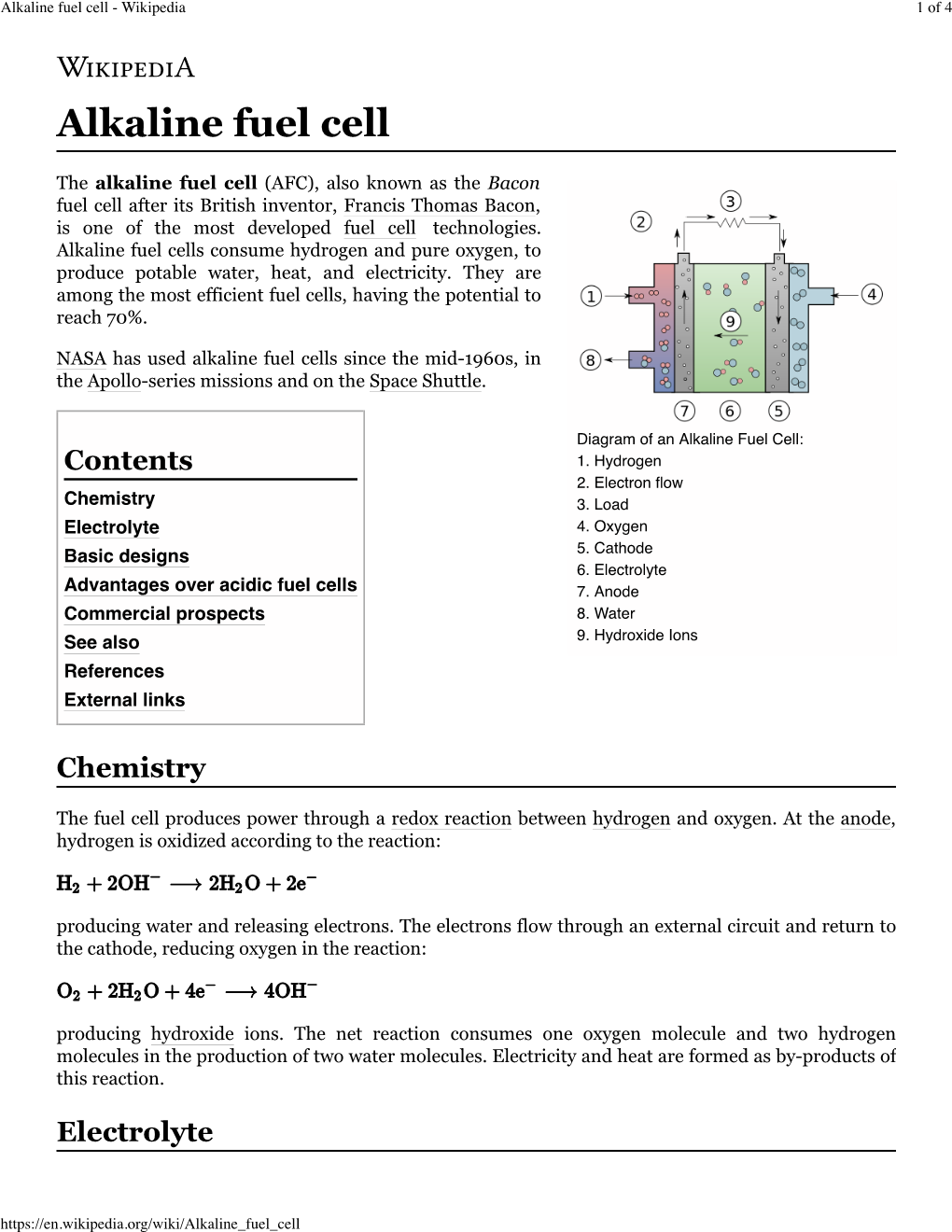 Alkaline Fuel Cell - Wikipedia 1 of 4