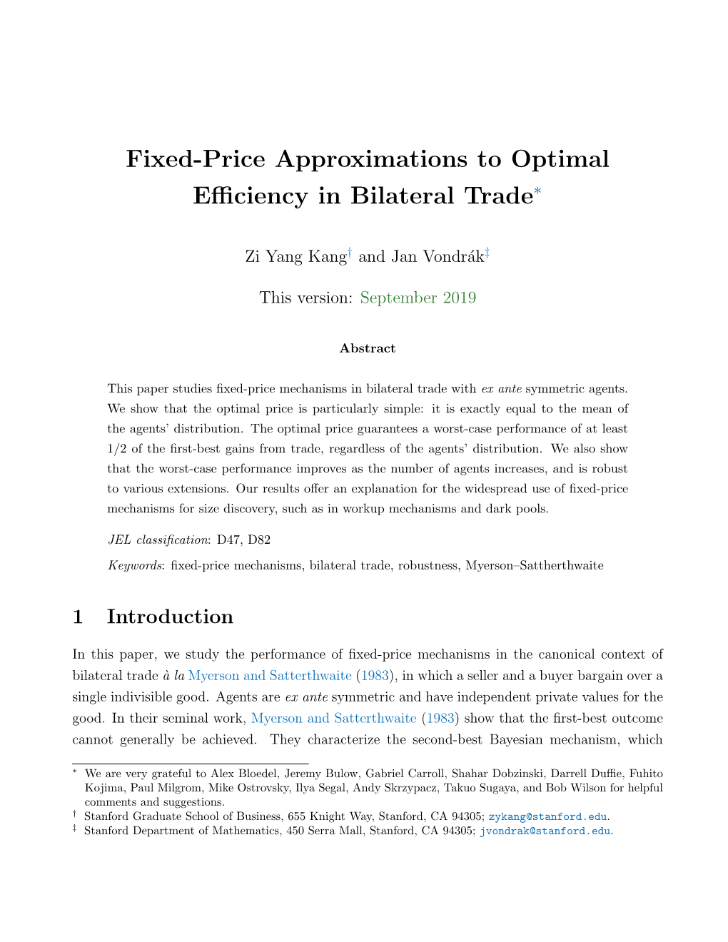 Fixed-Price Approximations to Optimal Efficiency in Bilateral Trade