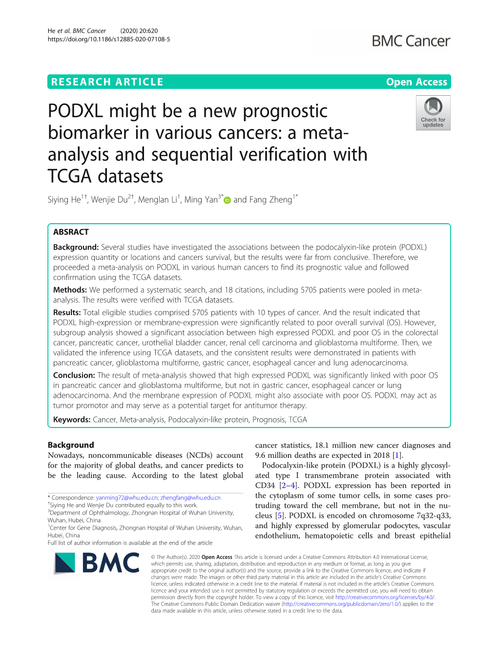 A Meta-Analysis and Sequential Verification with TCGA Datasets