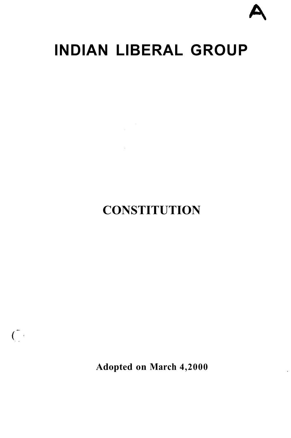 A Indian Liberal Group Constitution