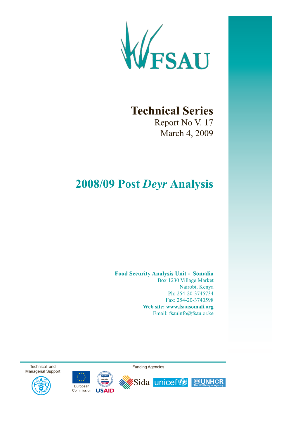 Technical Series 2008/09 Post Deyr Analysis