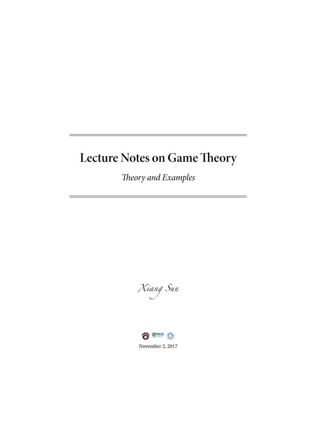 Lecturenotesongametheory