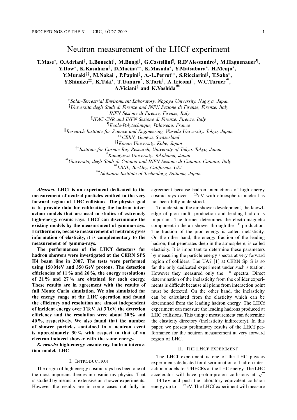 Neutron Measurement of the Lhcf Experiment