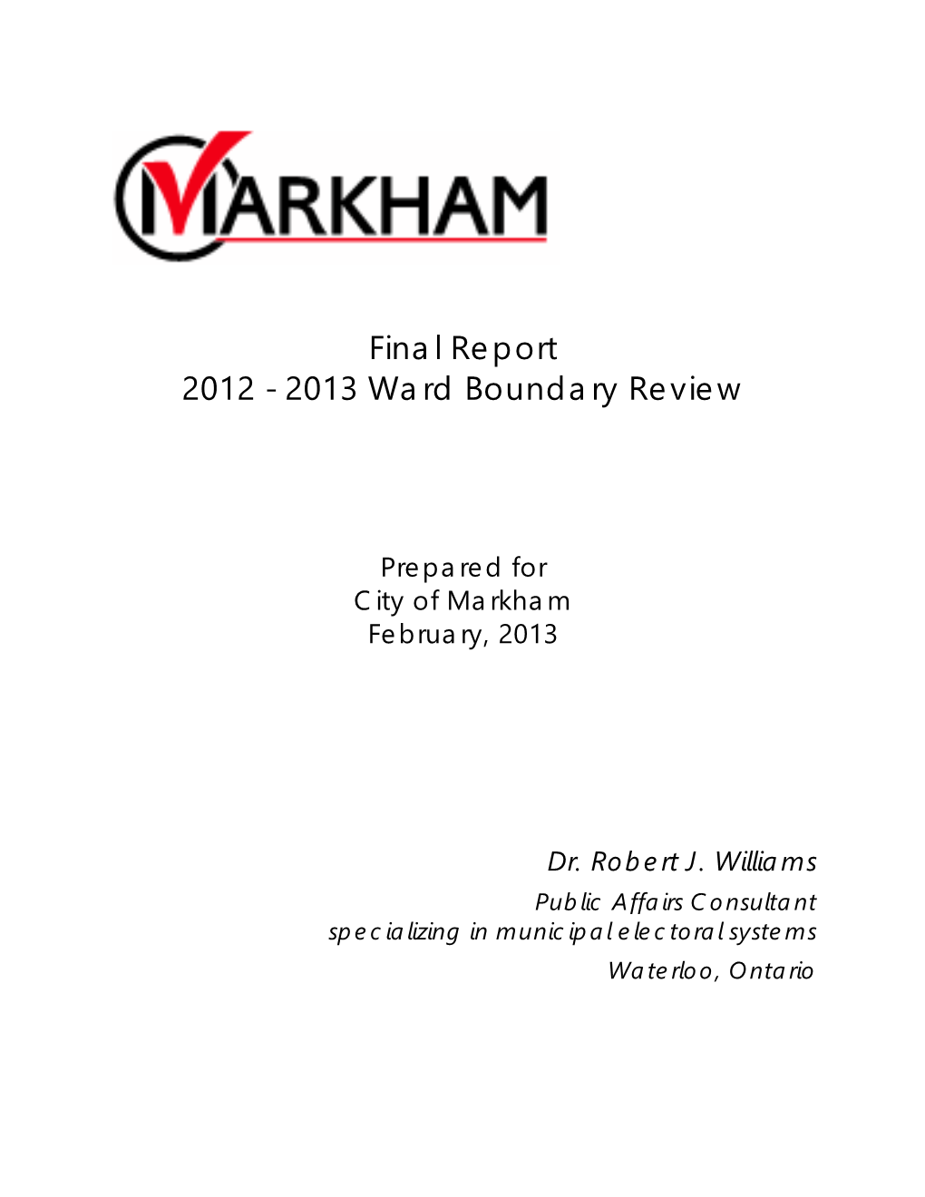 Ward Boundary Final Report