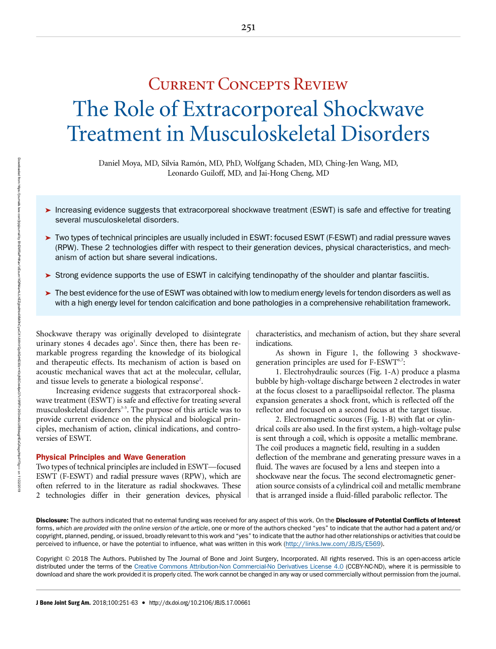 The Role of Extracorporeal Shockwave Treatment In