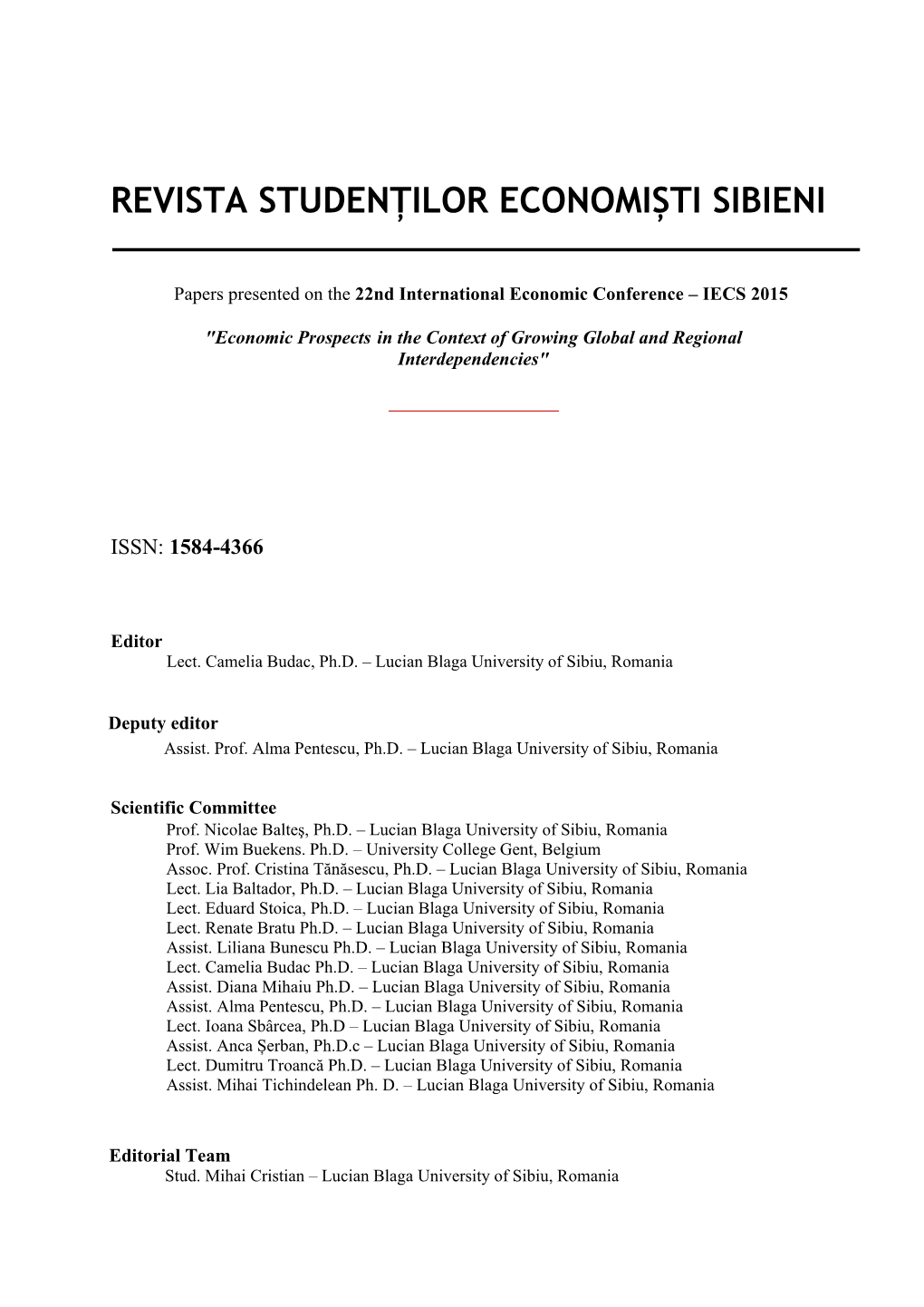 Revista Studenților Economiști Sibieni