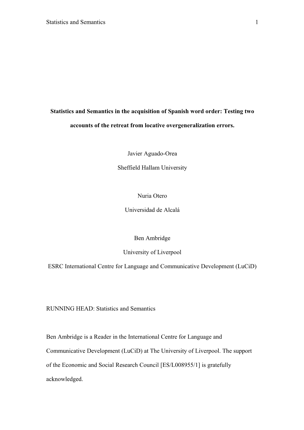 Statistics and Semantics 34