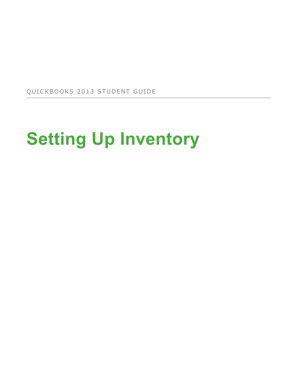 Lesson 10 Setting up Inventory