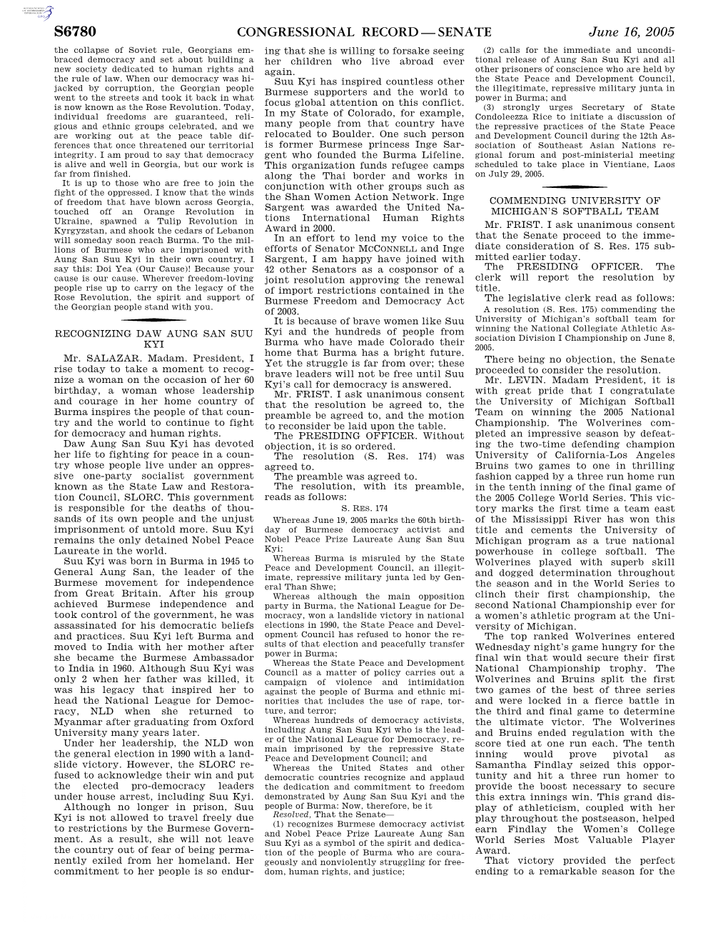 Congressional Record—Senate S6780