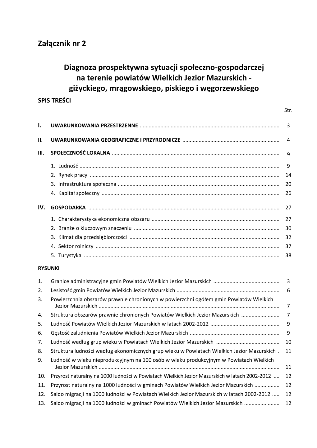 Gospodarczej Na Terenie Powiatów Wielkich Jezior Mazurskich - Giżyckiego, Mrągowskiego, Piskiego I Węgorzewskiego