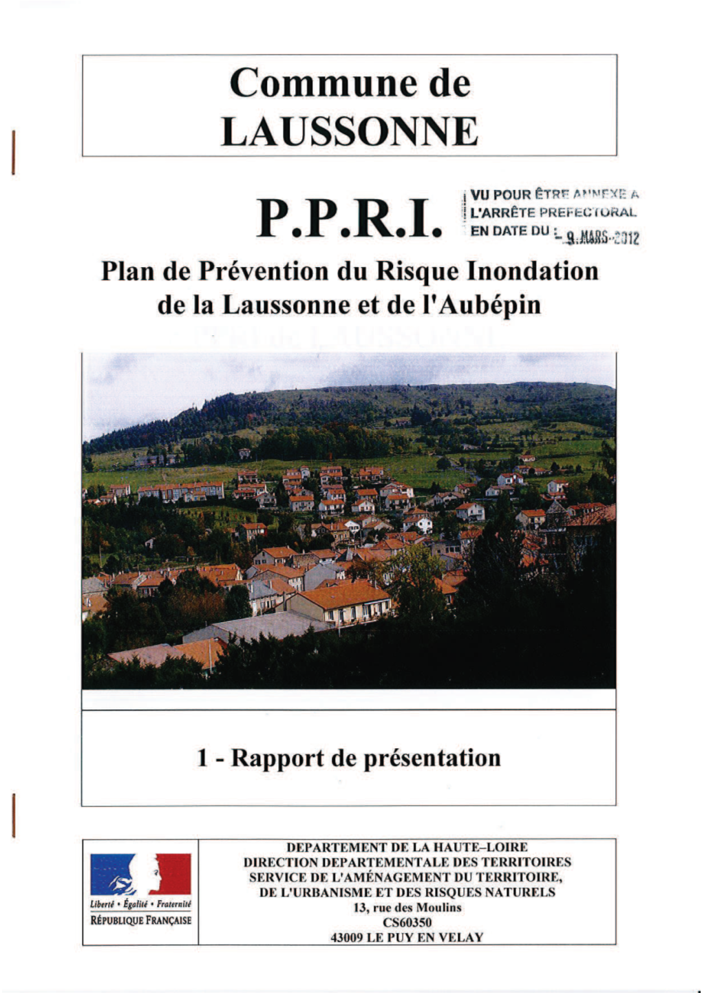 Rapport De Présentation Du Ppri De Laussonne
