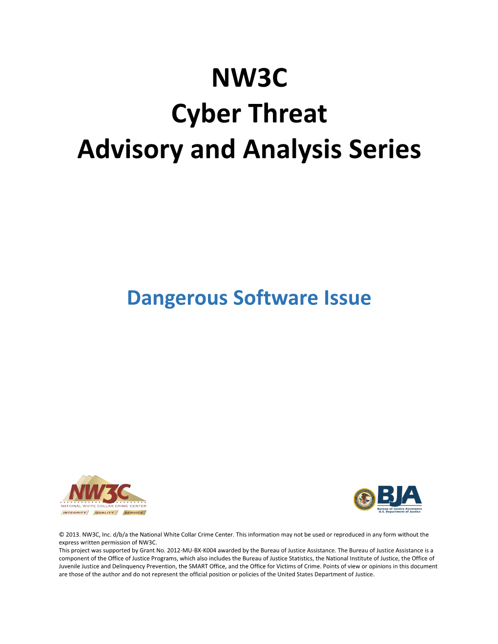 NW3C Cyber Threat Advisory and Analysis Series