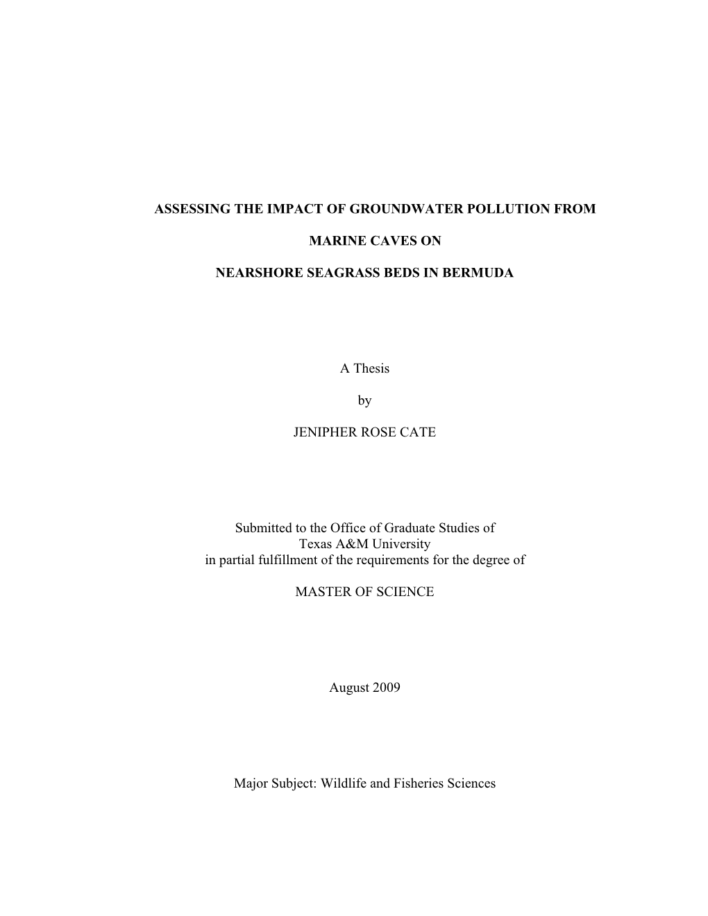 Assessing the Impact of Groundwater Pollution From