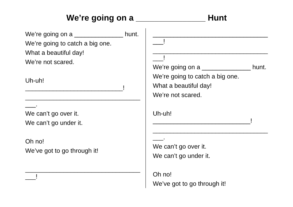 We Re Going on a Bear Hunt