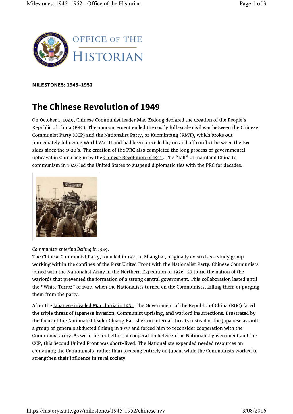 The Chinese Revolution of 1949