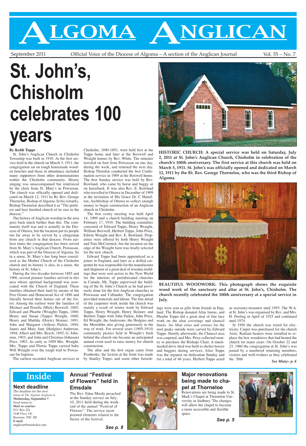 St. John's, Chisholm Celebrates 100 Years