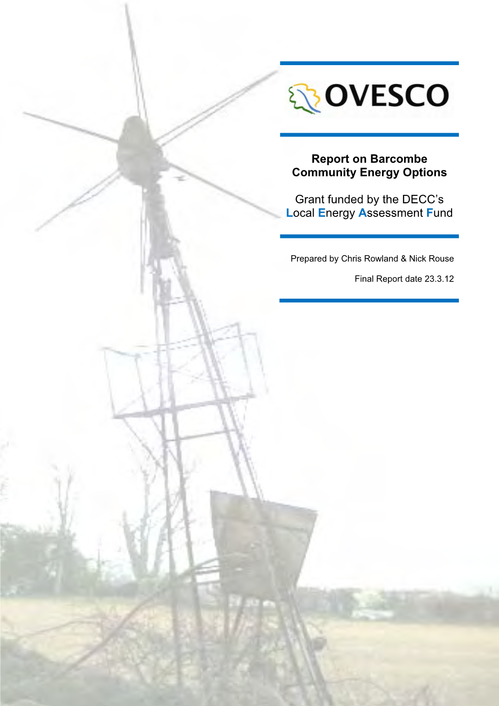 OVESCO Report on Barcombe Community Energy Options