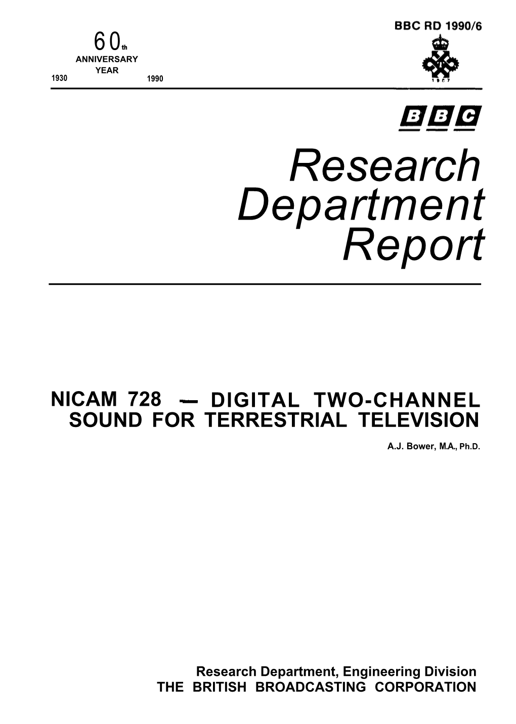 Research Department Report NICAM 728 DIGITAL TWO