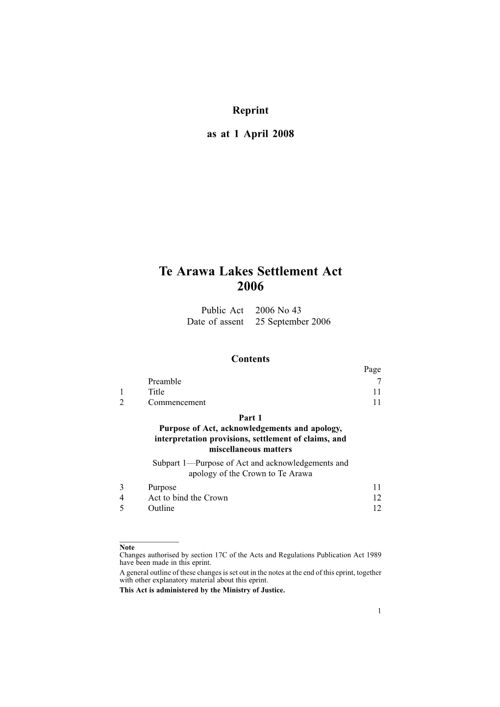 Te Arawa Lakes Settlement Act 2006