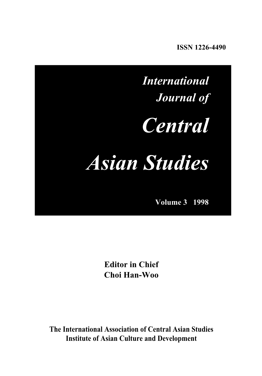 The Korean Minority in Central Asia: National Revival And
