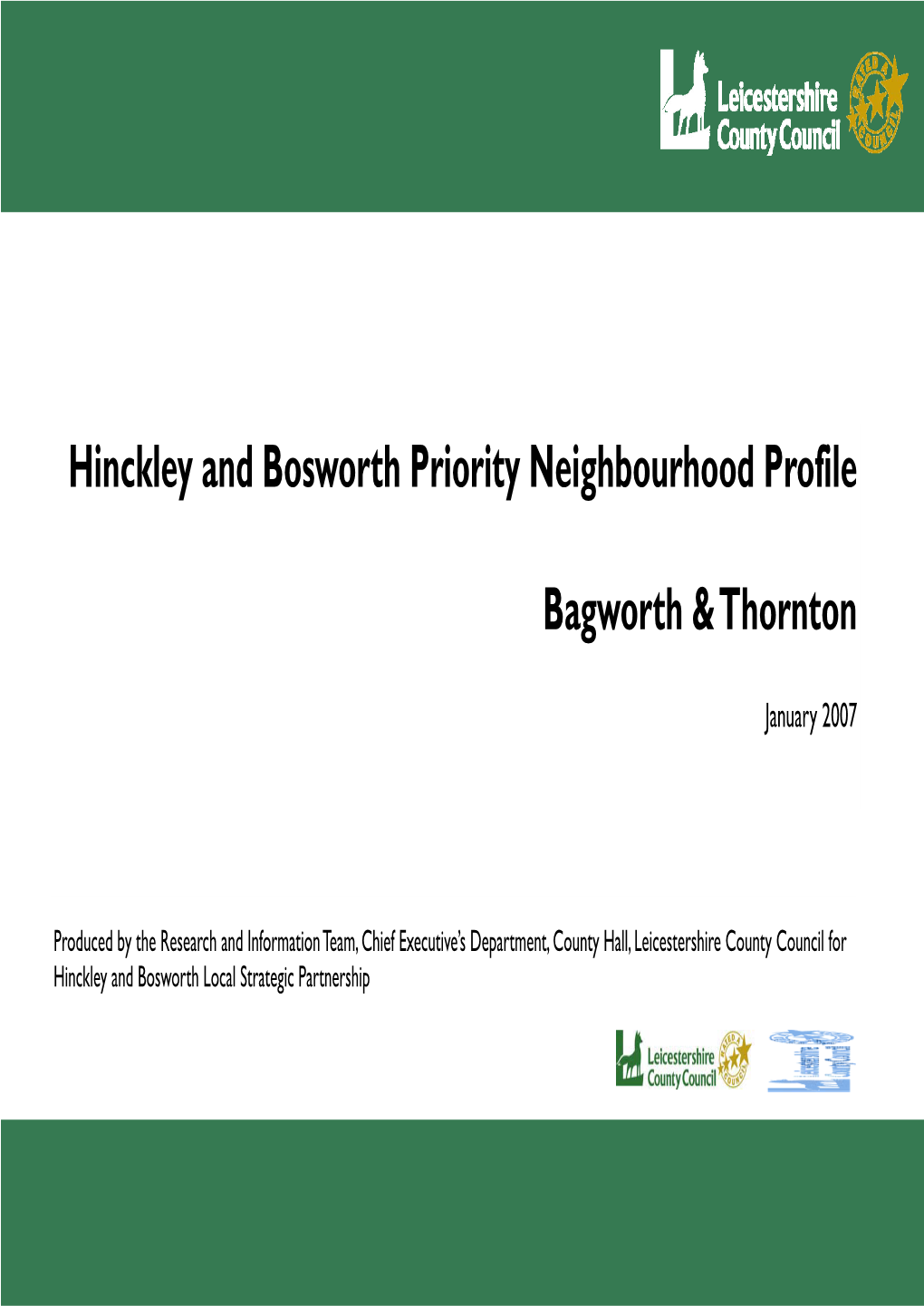 Bagworth and Thornton Neighbourhood Profile 2007