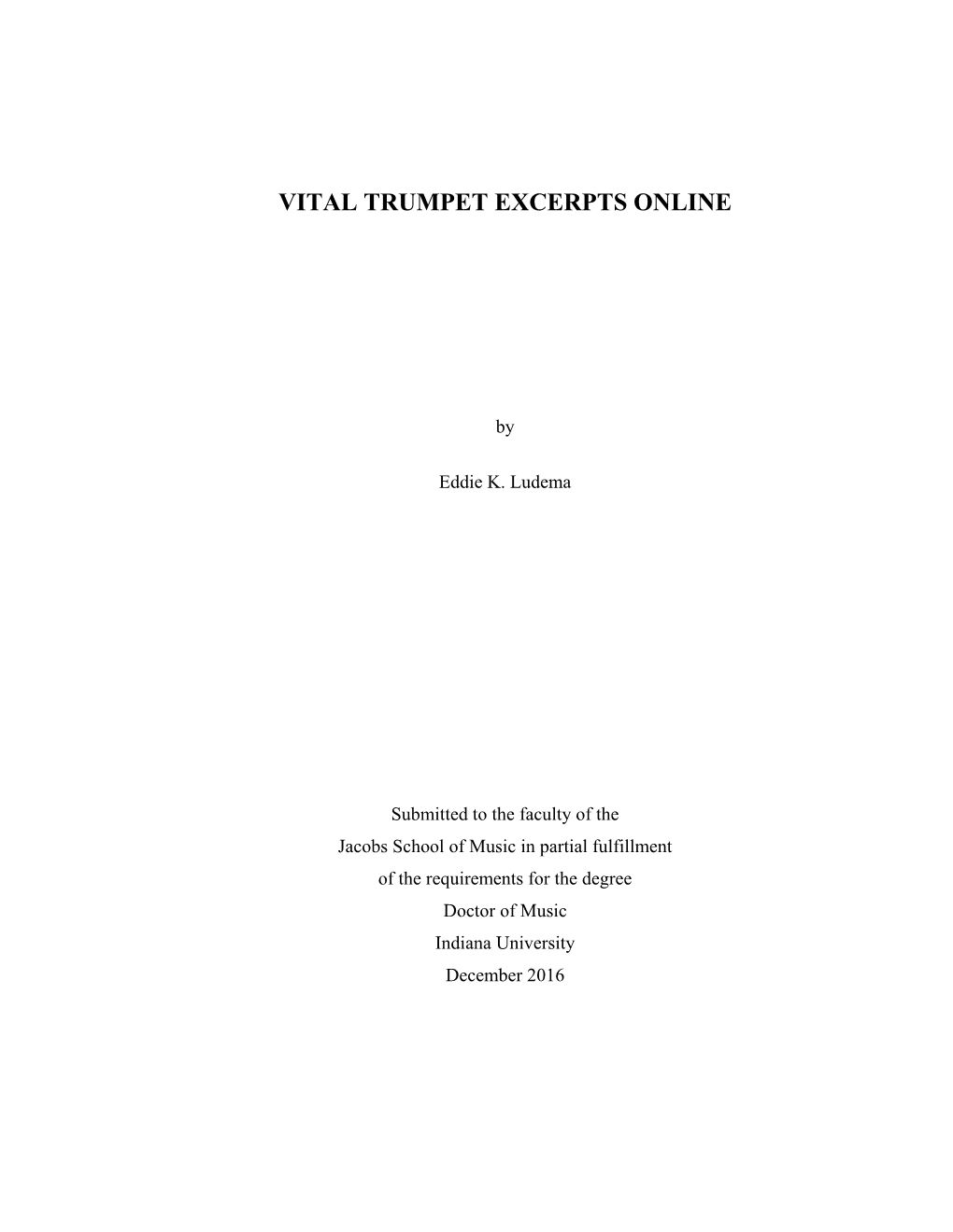 Vital Trumpet Excerpts Online