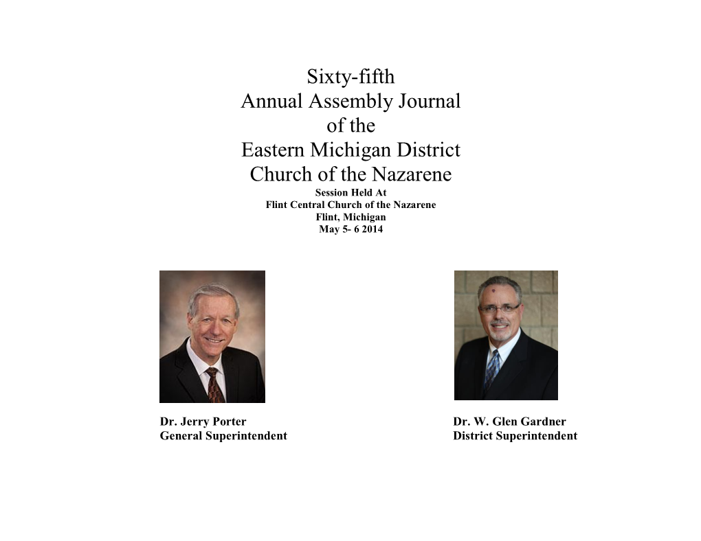 Sixty-Fifth Annual Assembly Journal of the Eastern Michigan District