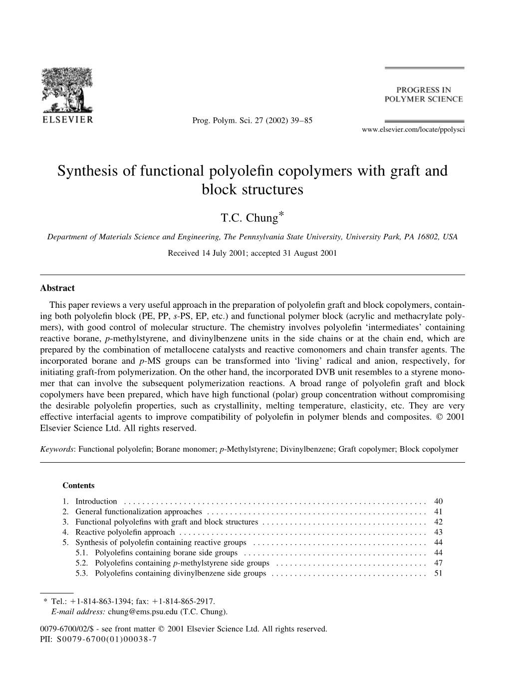 Synthesis of Functional Polyolefin Copolymers with Graft and Block