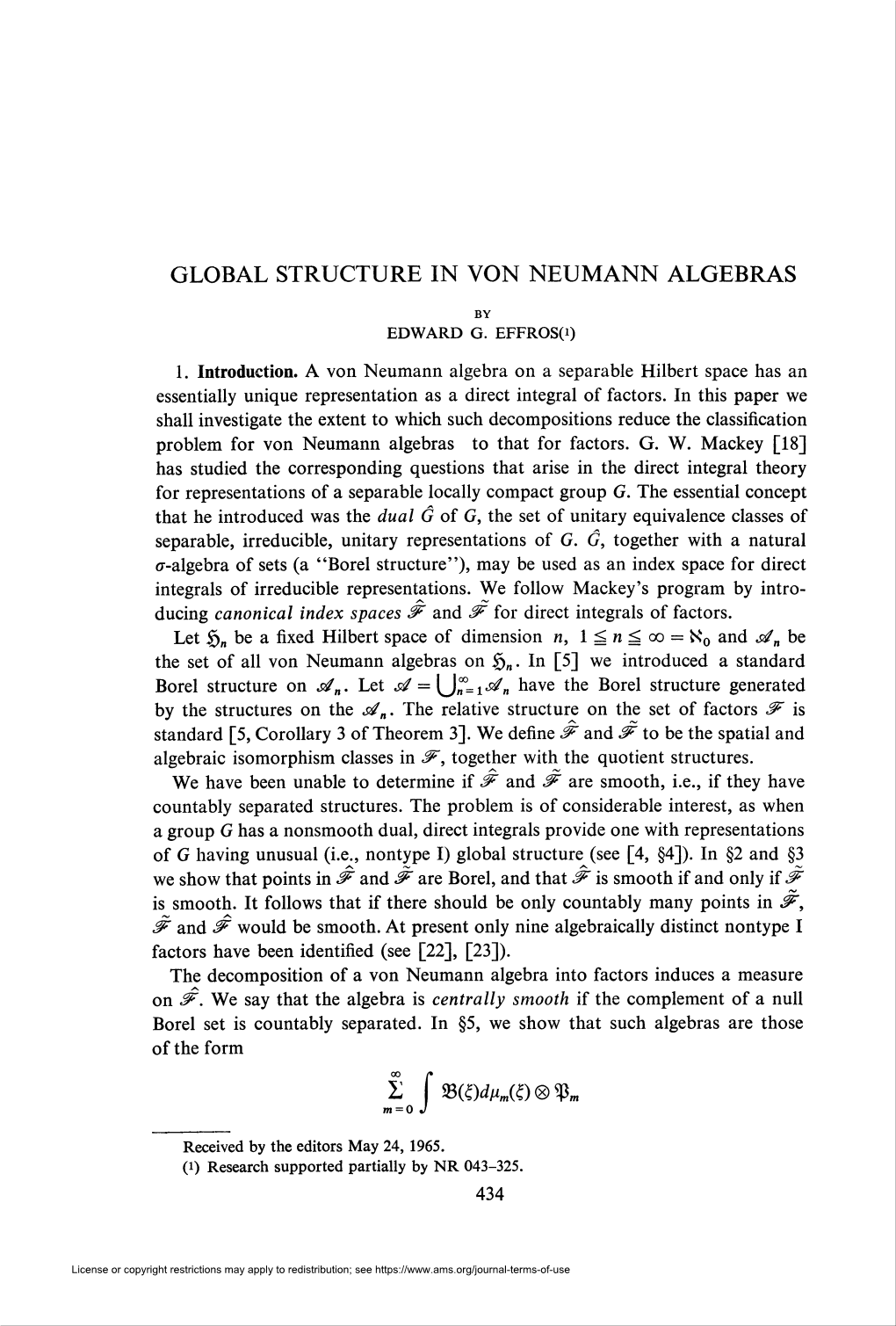 Global Structure in Von Neumann Algebras