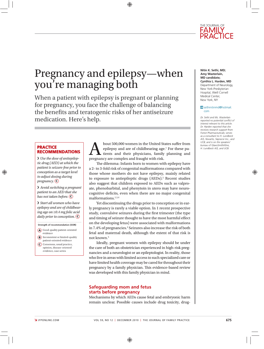 Pregnancy and Epilepsy—When You're Managing Both