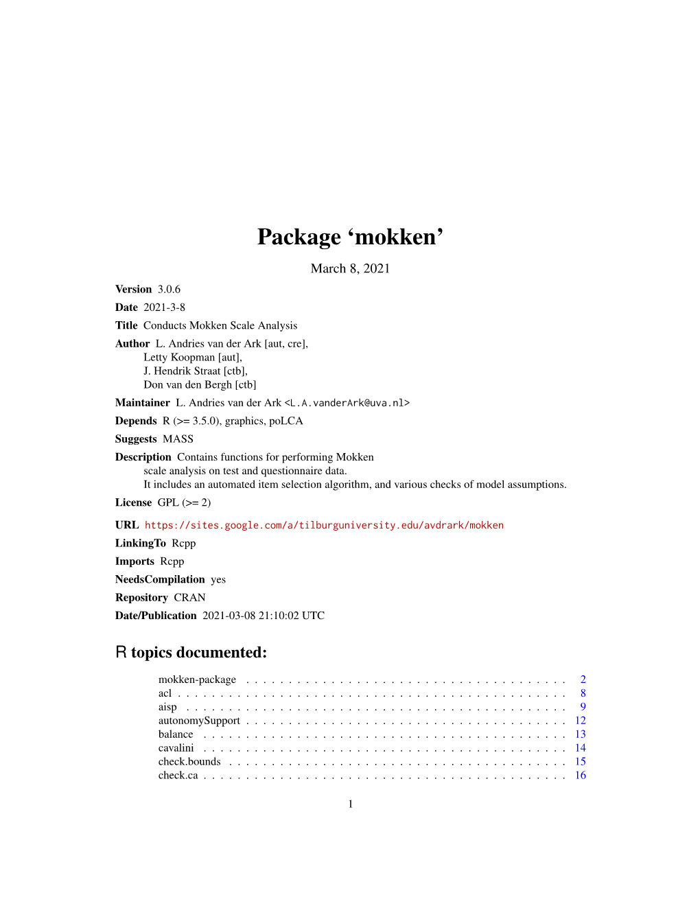 Package 'Mokken'