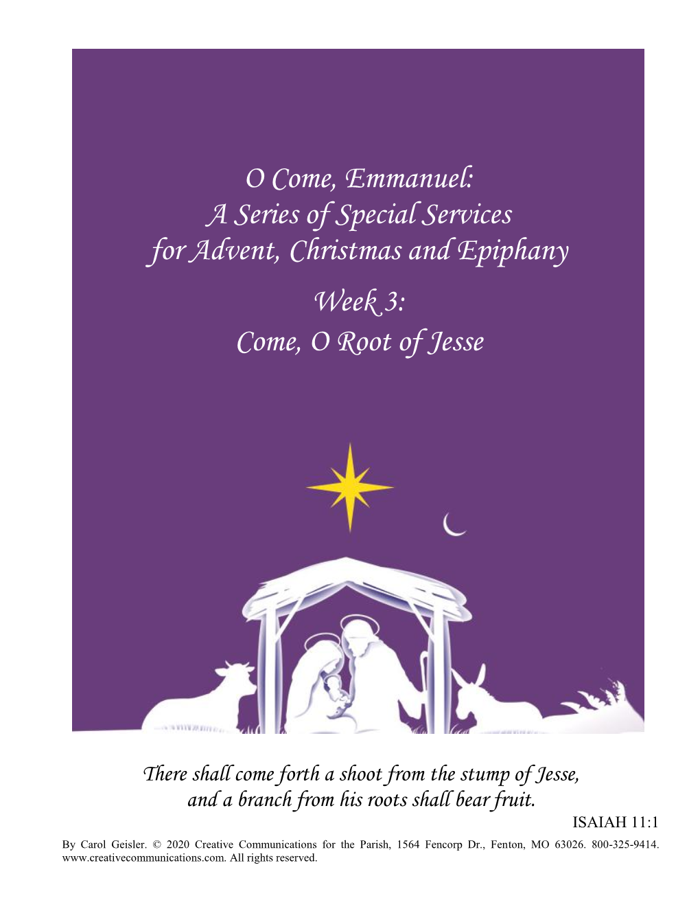 O Come, Emmanuel: a Series of Special Services for Advent, Christmas and Epiphany