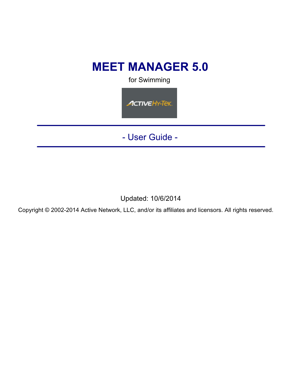 MEET MANAGER for Swimming Contents