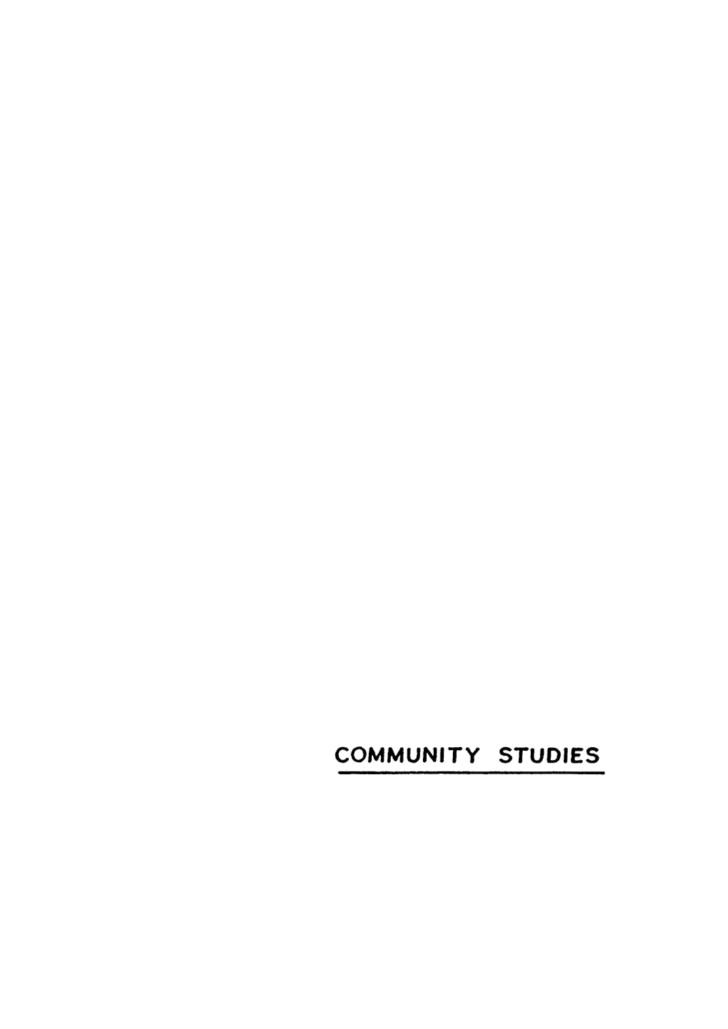 Community Studies 124