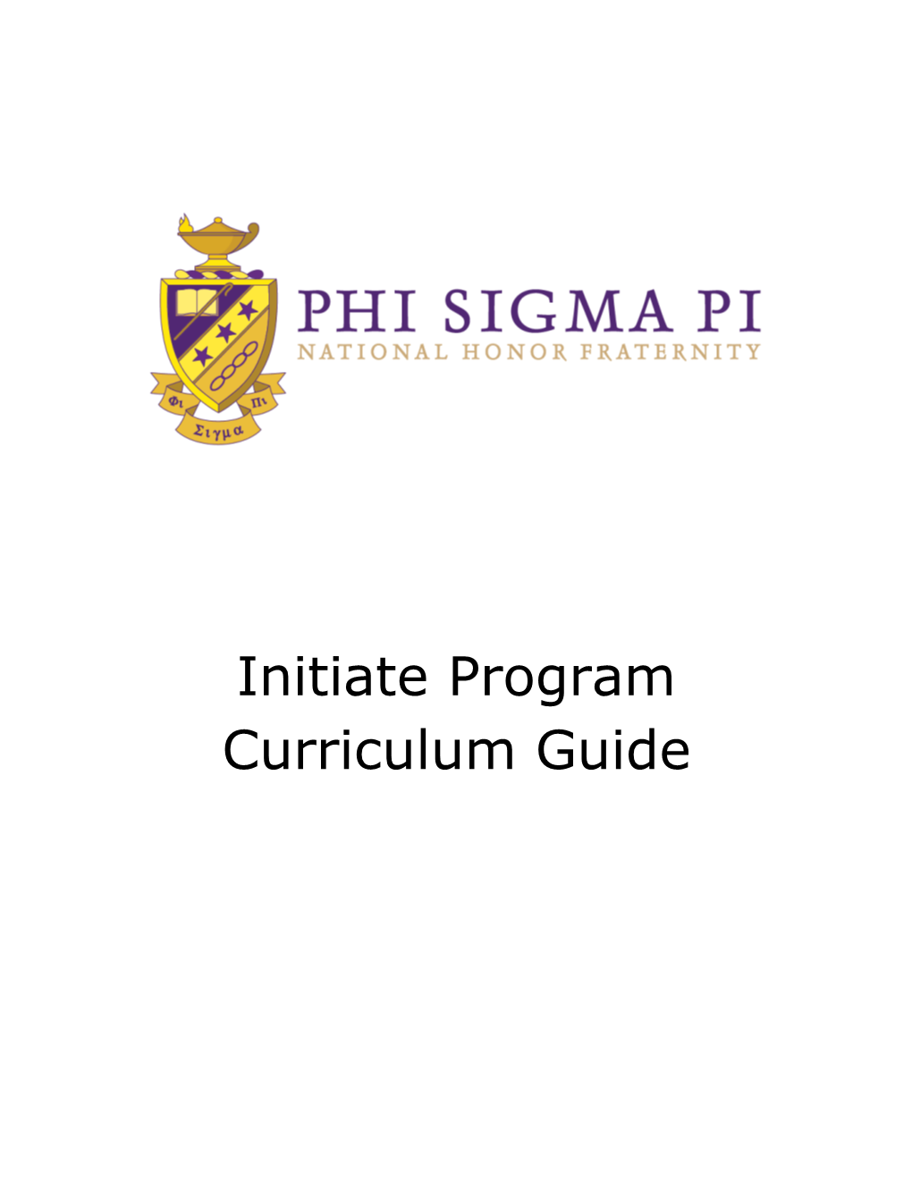 Initiate Program Curriculum Guide Introduction