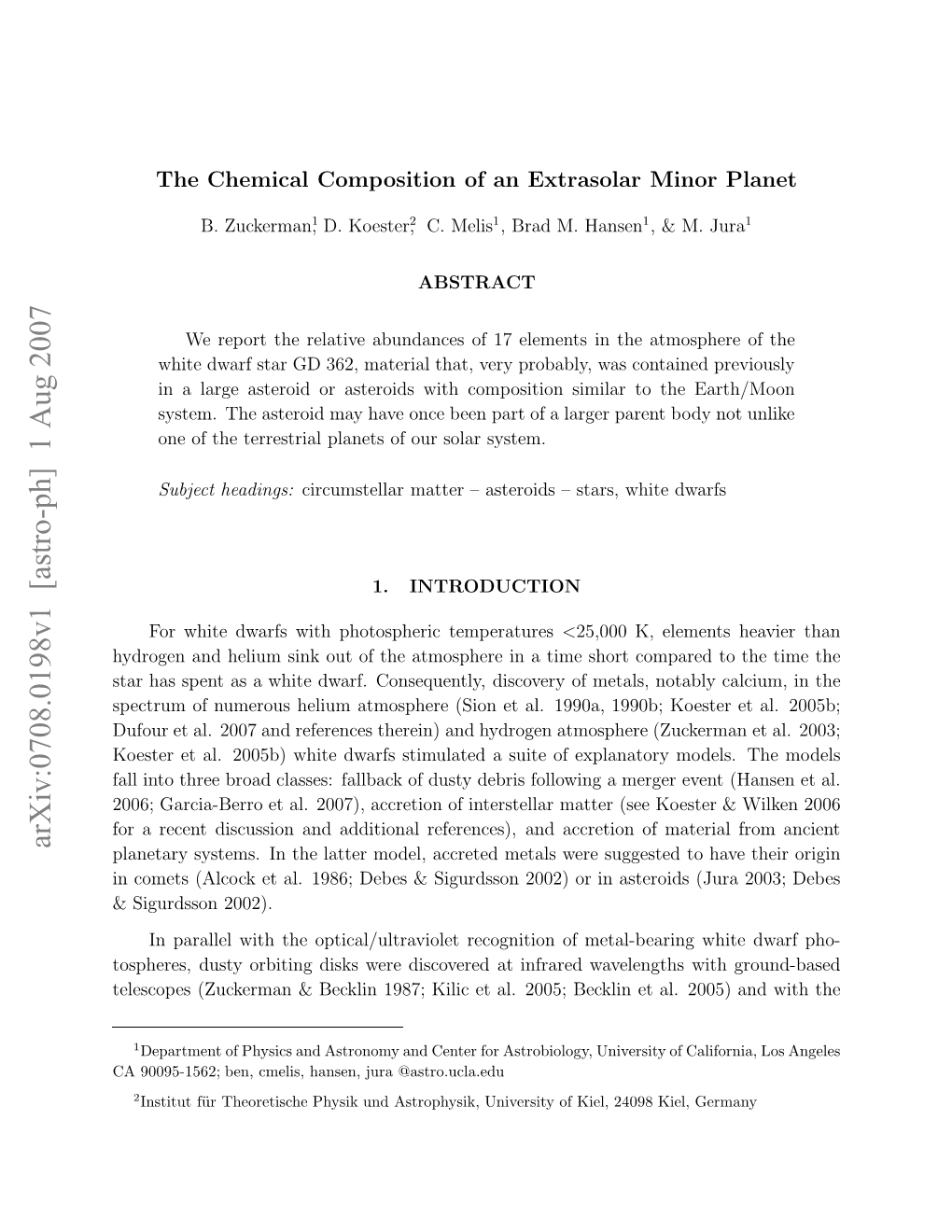 The Chemical Composition of an Extrasolar Minor Planet