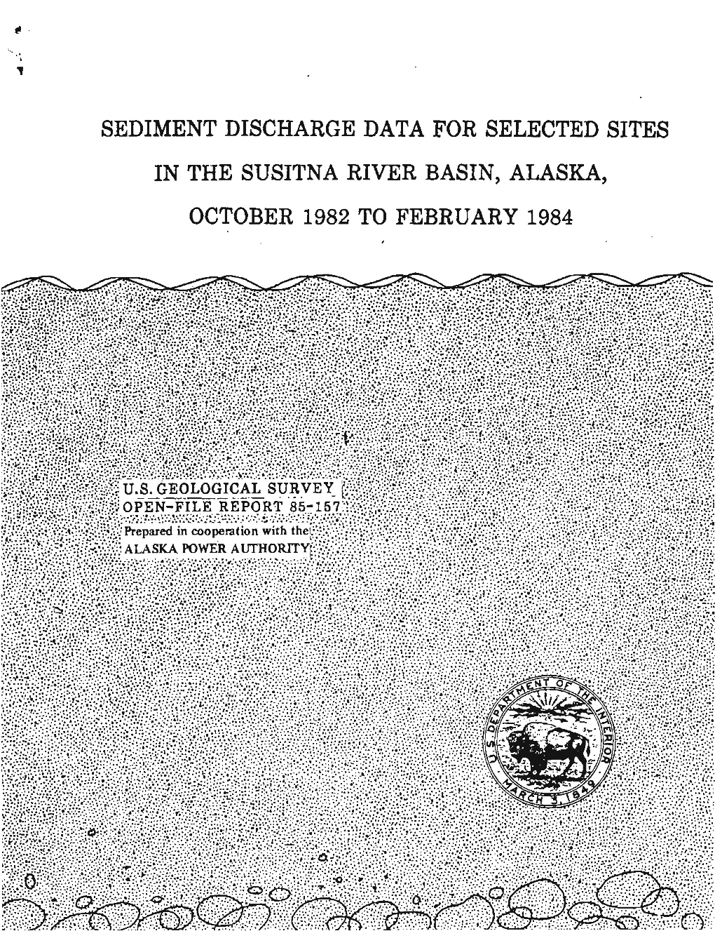 Sediment Discharge Data for Selected Sites October 1982