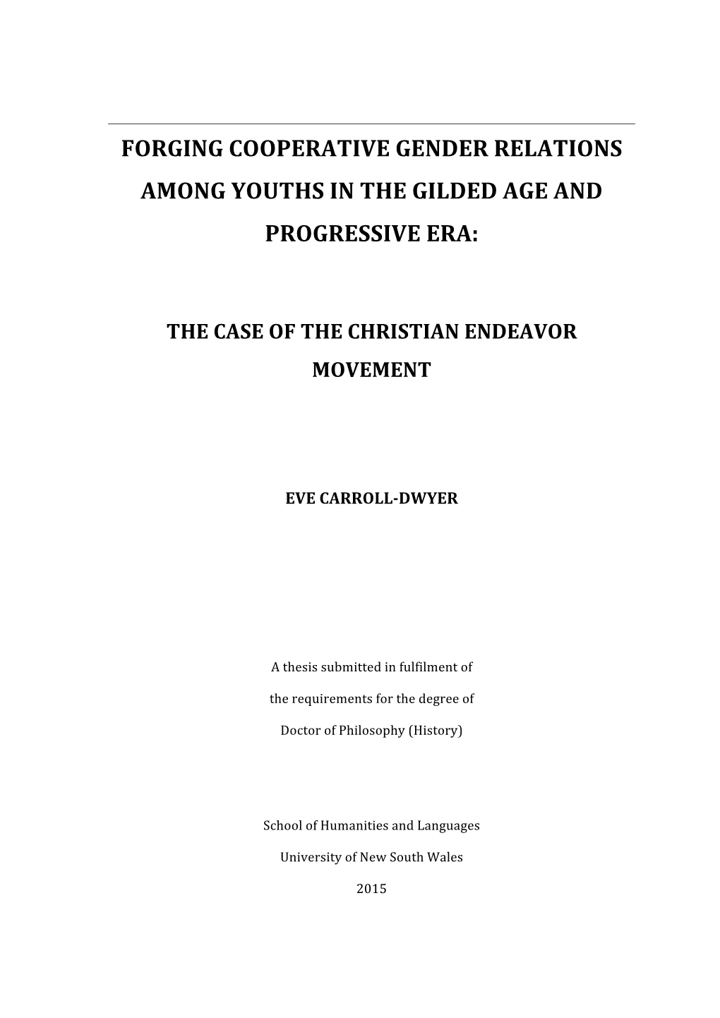Forging Cooperative Gender Relations Among Youths in the Gilded Age and Progressive Era