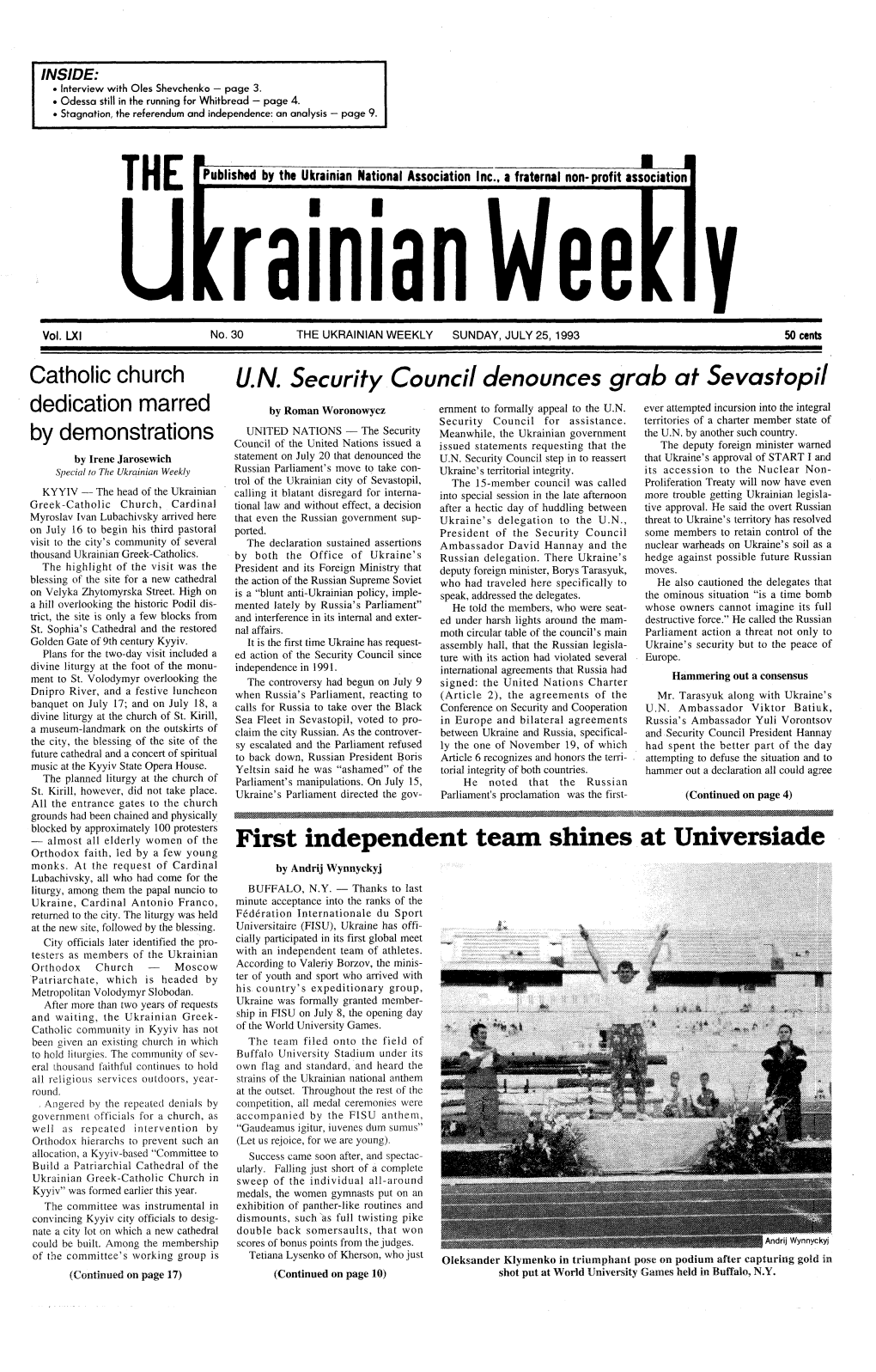 The Ukrainian Weekly 1993, No.30