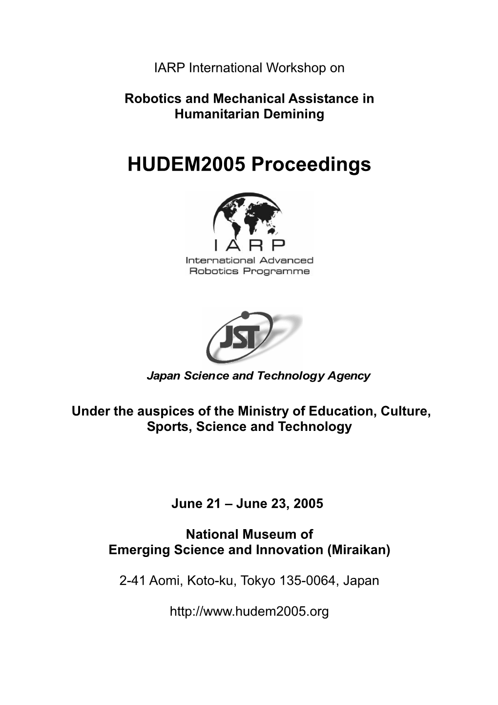 HUDEM2005 Proceedings