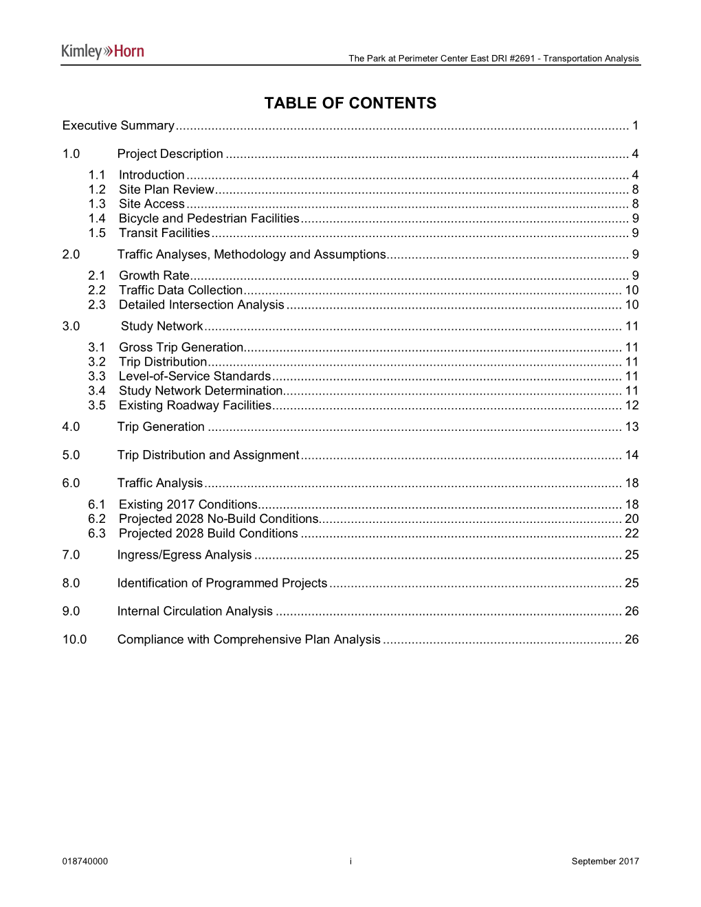 TABLE of CONTENTS Executive Summary