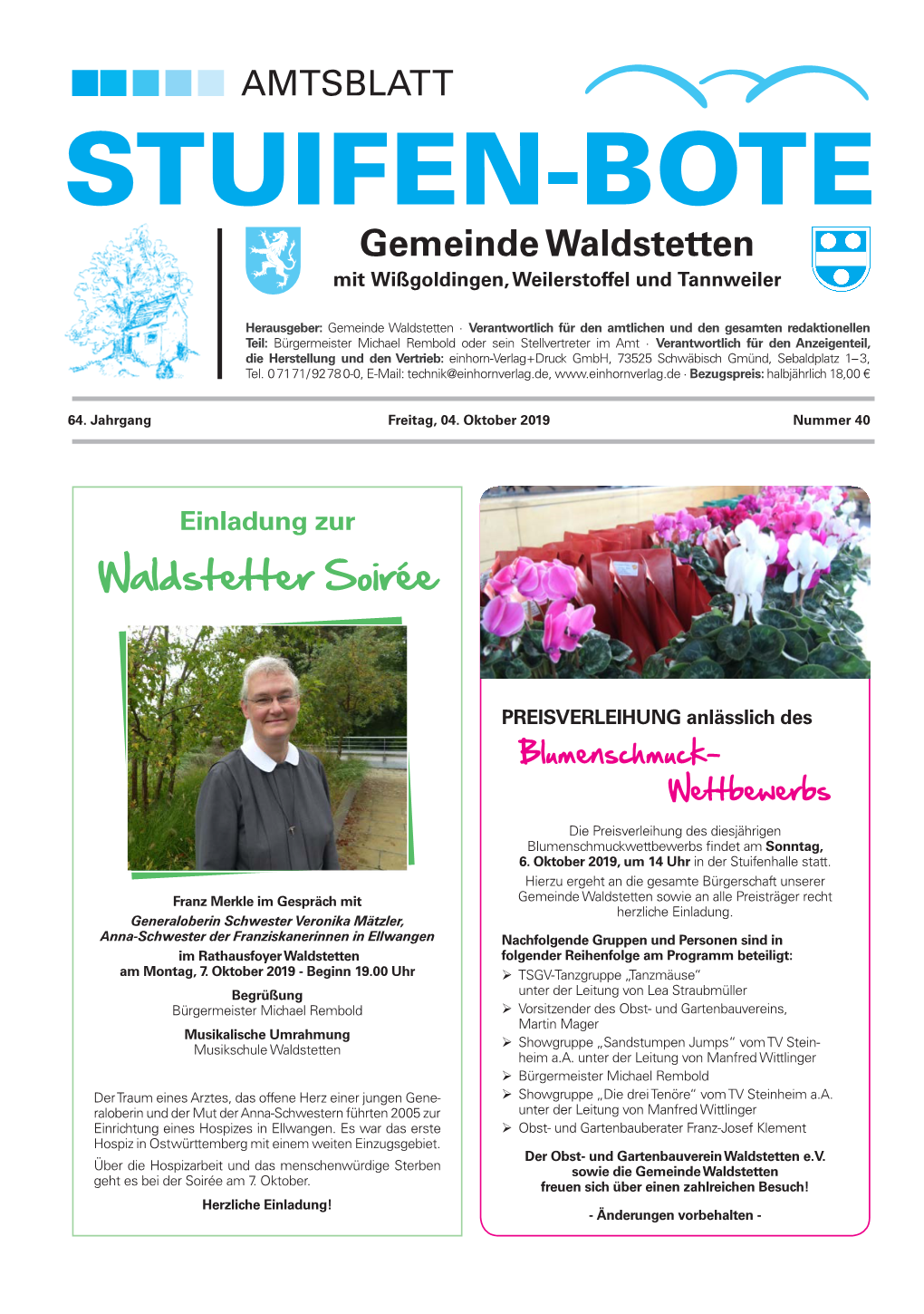 Gemeinde Waldstetten Mit Wißgoldingen, Weilerstoffel Und Tannweiler